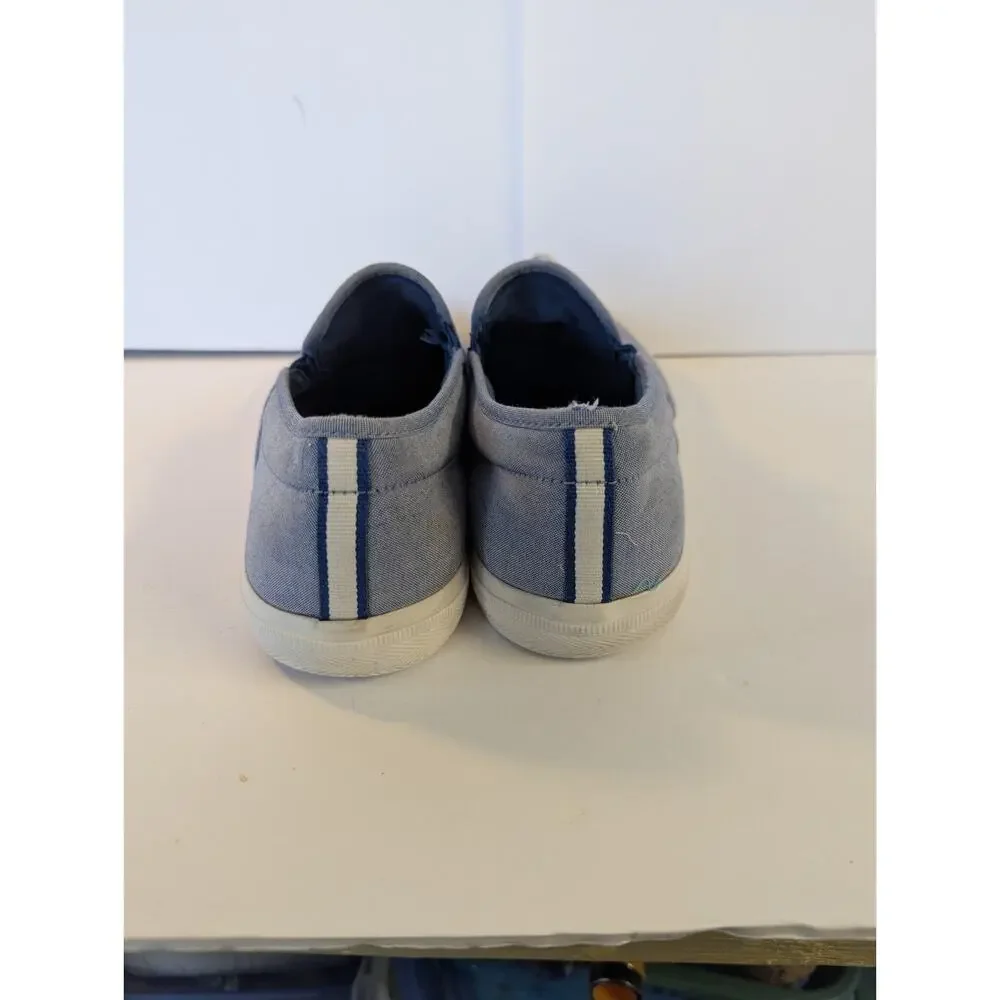 Lacoste Men Slipon Sneakers, Lt.Blue With Green Alligator On Each Side, Sz.10 US